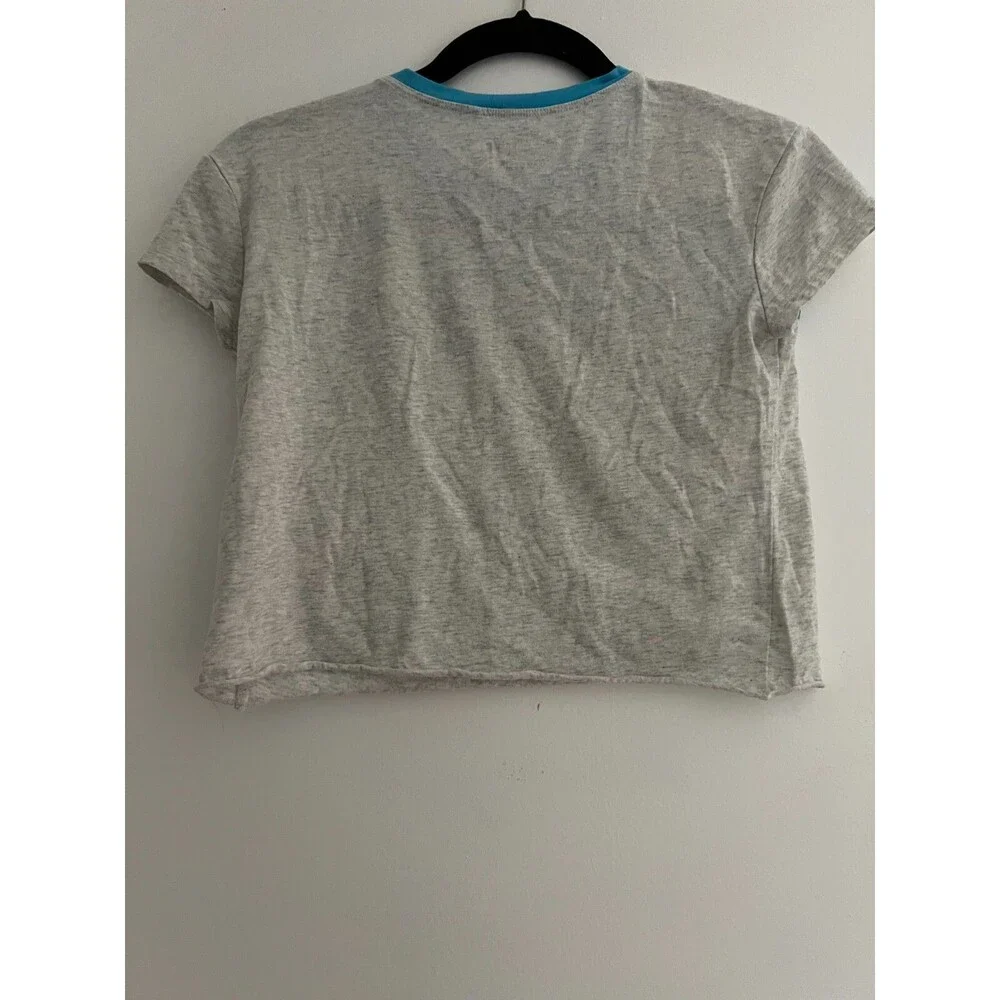 Girls Justice Gray Crop Short Sleeve T-Shirt Size 10